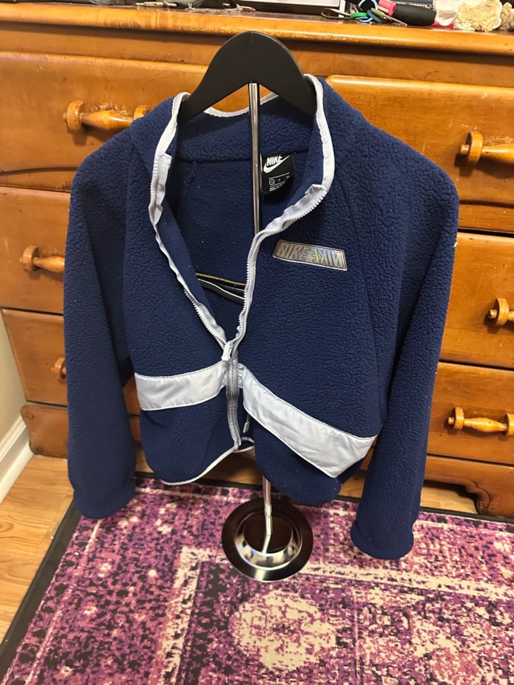 Nike women’s ' Navy Fleece Jacket with Reflective Trim